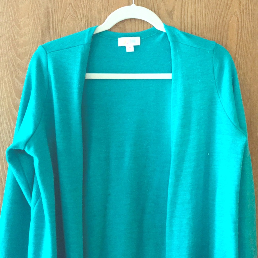 Medium teal LuLaRoe Sarah cardigan